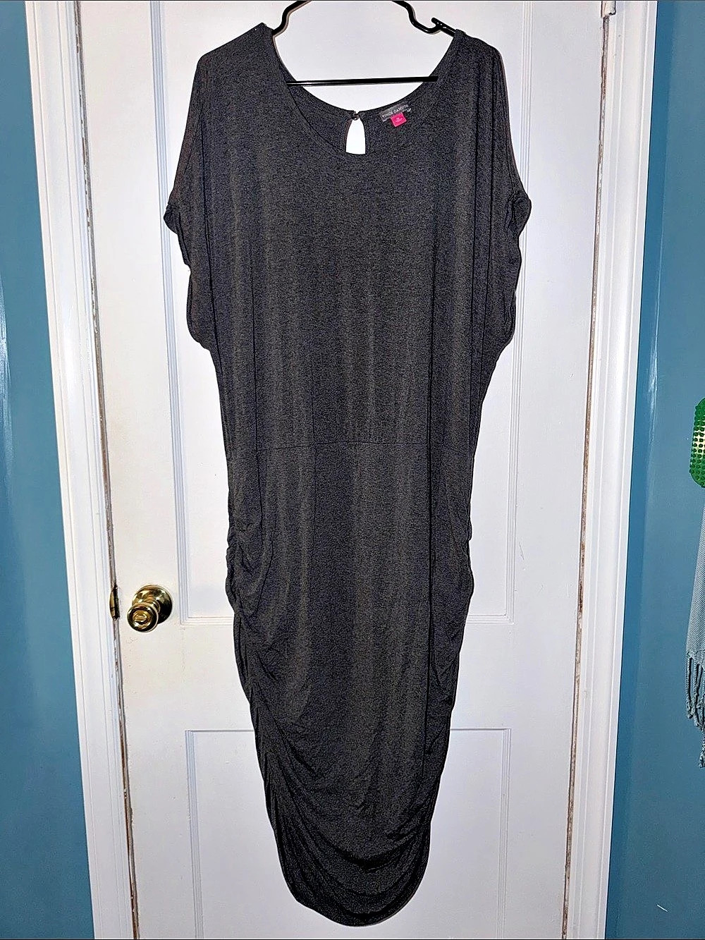 Vince Camuto Ruched Midi Dress in Dark Heather Grey Size 3X